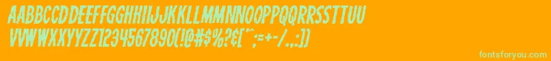 Carnivalcorpseital Font – Green Fonts on Orange Background