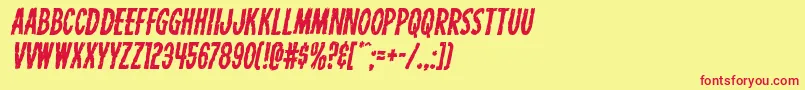 Carnivalcorpseital Font – Red Fonts on Yellow Background