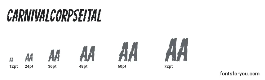 Carnivalcorpseital Font Sizes