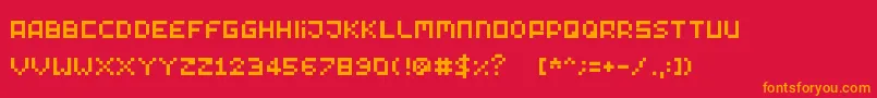 Tinypixy Font – Orange Fonts on Red Background