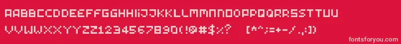 Шрифт Tinypixy – розовые шрифты на красном фоне