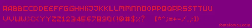 フォントTinypixy – 紫の背景に赤い文字