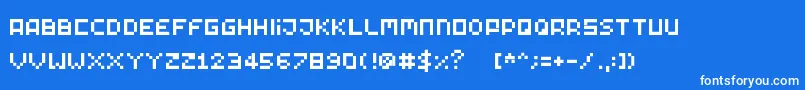 フォントTinypixy – 青い背景に白い文字