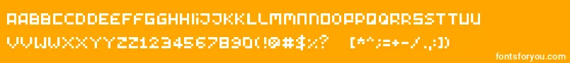 Tinypixy Font – White Fonts on Orange Background