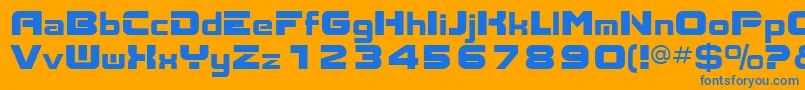 Aks Font – Blue Fonts on Orange Background