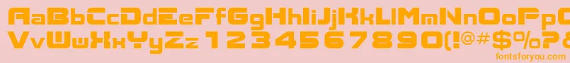 フォントAks – オレンジの文字がピンクの背景にあります。