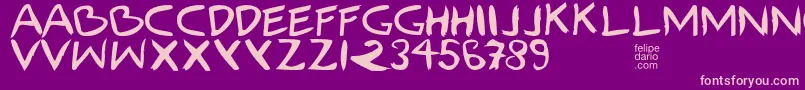 FdIlhoscript Font – Pink Fonts on Purple Background