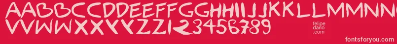 FdIlhoscript Font – Pink Fonts on Red Background