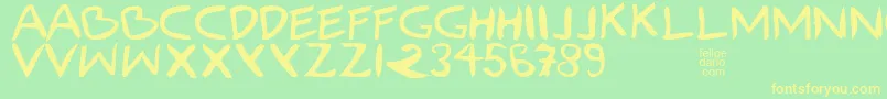 FdIlhoscript Font – Yellow Fonts on Green Background