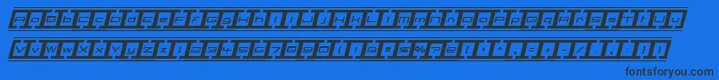 BorderbaseItalic-Schriftart – Schwarze Schriften auf blauem Hintergrund