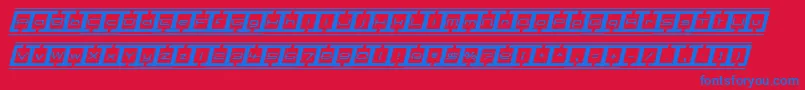 BorderbaseItalic Font – Blue Fonts on Red Background