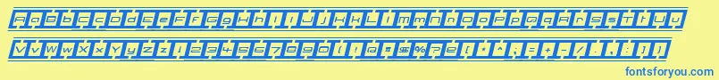 BorderbaseItalic Font – Blue Fonts on Yellow Background