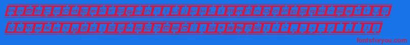 BorderbaseItalic Font – Red Fonts on Blue Background