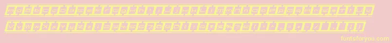 Police BorderbaseItalic – polices jaunes sur fond rose