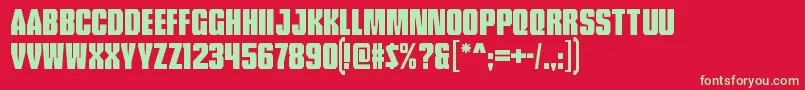 TankliteRegular Font – Green Fonts on Red Background