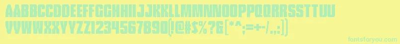 TankliteRegular-Schriftart – Grüne Schriften auf gelbem Hintergrund