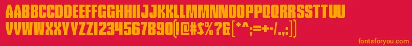 TankliteRegular Font – Orange Fonts on Red Background