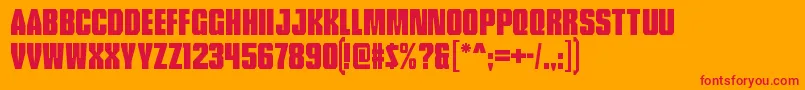 TankliteRegular Font – Red Fonts on Orange Background