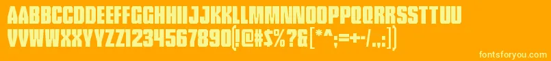 TankliteRegular Font – Yellow Fonts on Orange Background