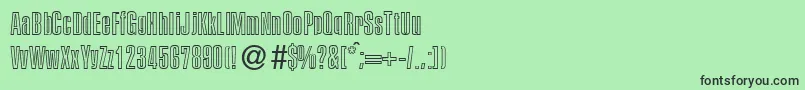 P700SansOutlineRegular Font – Black Fonts on Green Background