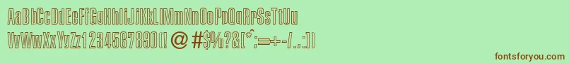 P700SansOutlineRegular Font – Brown Fonts on Green Background