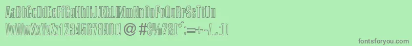 フォントP700SansOutlineRegular – 緑の背景に灰色の文字