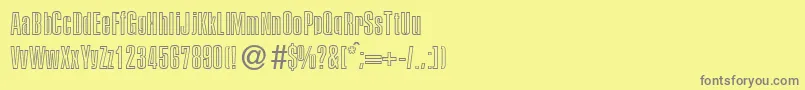 P700SansOutlineRegular Font – Gray Fonts on Yellow Background