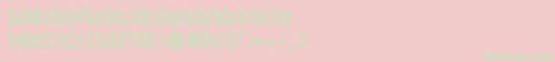 P700SansOutlineRegular Font – Green Fonts on Pink Background