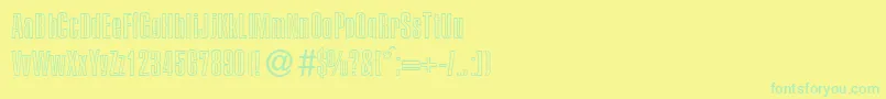 P700SansOutlineRegular Font – Green Fonts on Yellow Background