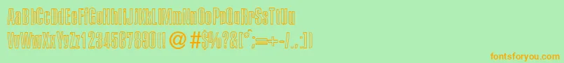 P700SansOutlineRegular Font – Orange Fonts on Green Background
