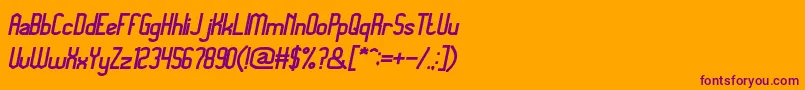 Шрифт MegapolitanjakartaBolditalic – фиолетовые шрифты на оранжевом фоне
