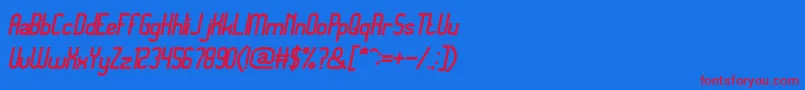 Шрифт MegapolitanjakartaBolditalic – красные шрифты на синем фоне