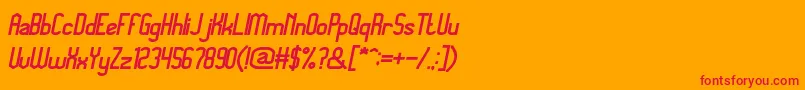 MegapolitanjakartaBolditalic Font – Red Fonts on Orange Background