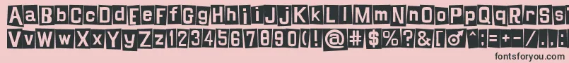 フォントShinji – ピンクの背景に黒い文字