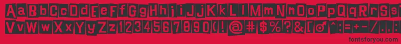 Shinji Font – Black Fonts on Red Background