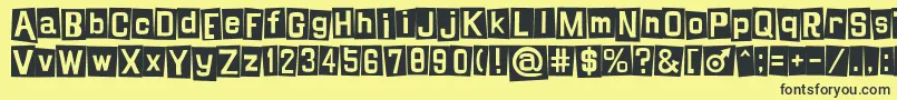 Shinji-fontti – mustat fontit keltaisella taustalla
