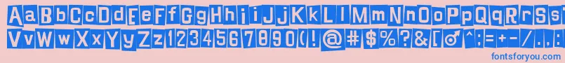 フォントShinji – ピンクの背景に青い文字