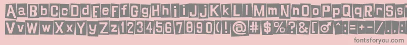 フォントShinji – ピンクの背景に灰色の文字