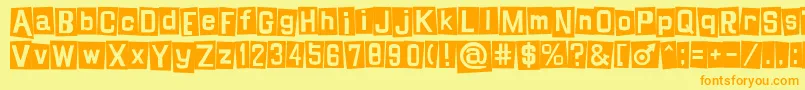 Shinji Font – Orange Fonts on Yellow Background