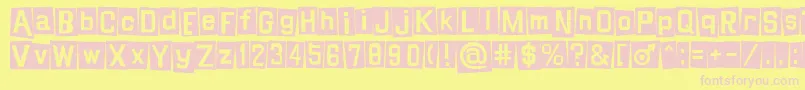 Shinji Font – Pink Fonts on Yellow Background
