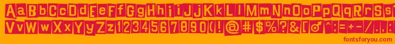 Shinji Font – Red Fonts on Orange Background