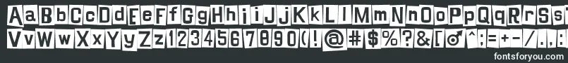 Shinji-fontti – valkoiset fontit mustalla taustalla