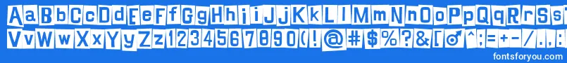 Шрифт Shinji – белые шрифты на синем фоне