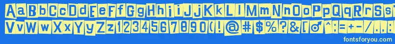 Shinji Font – Yellow Fonts on Blue Background
