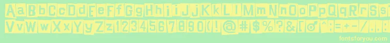 Shinji-fontti – keltaiset fontit vihreällä taustalla