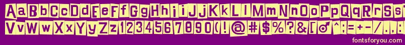 Shinji Font – Yellow Fonts on Purple Background