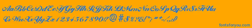 Czcionka BallantinesrandomBlackRegular – niebieskie czcionki na pomarańczowym tle