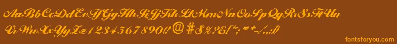 Saiba mais sobre a fonte BallantinesrandomBlackRegular Fonte BallantinesrandomBlackRegular – fontes laranjas em um fundo marrom