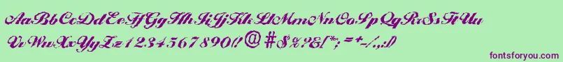BallantinesrandomBlackRegular-Schriftart – Violette Schriften auf grünem Hintergrund