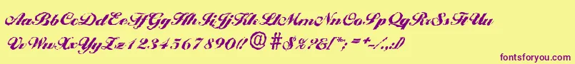 Weitere Informationen zur BallantinesrandomBlackRegular-Schriftart BallantinesrandomBlackRegular-Schriftart – Violette Schriften auf gelbem Hintergrund